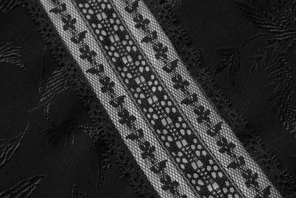 Schwarzes Jacquard-Neckholderkleid