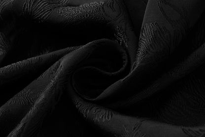 Schwarzes Jacquard-Neckholderkleid