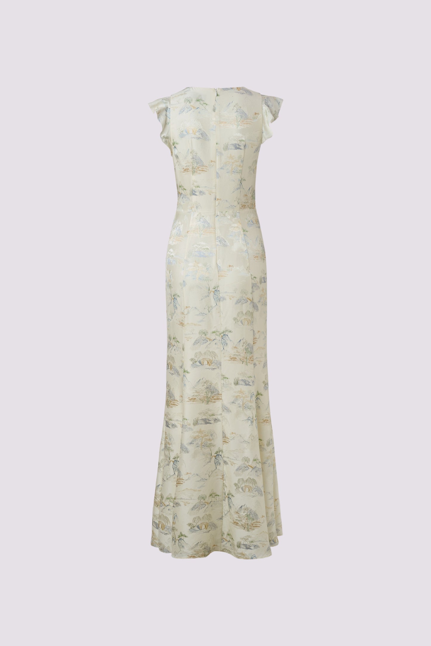 Robe en soie de mûrier à taille froncée