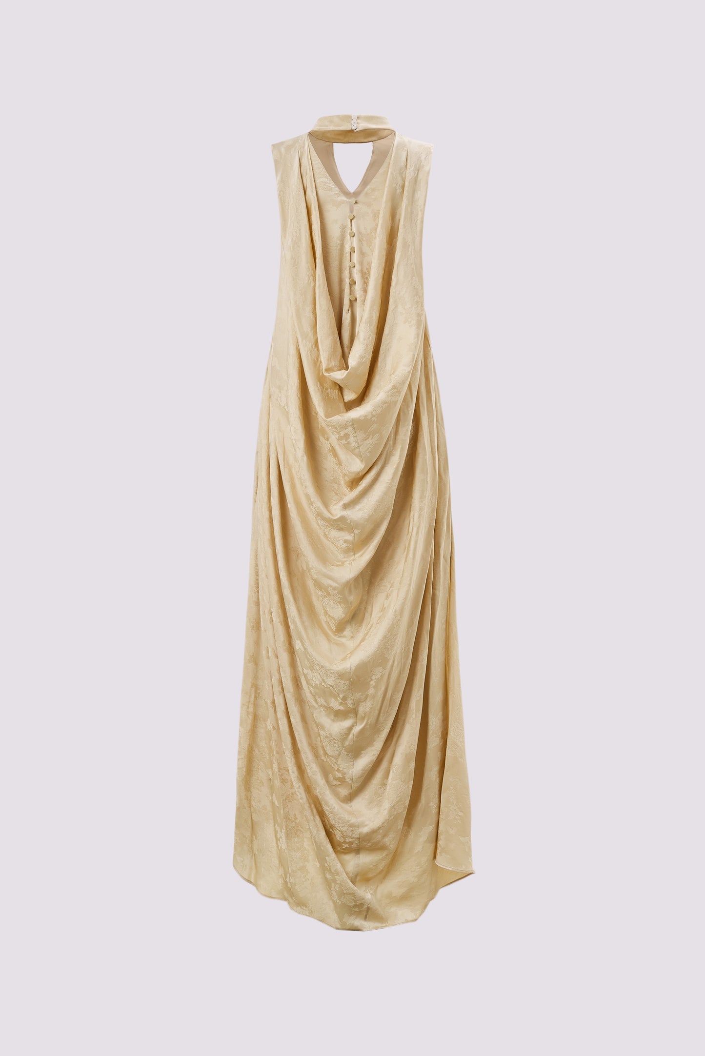 Robe abricot en soie de mûrier