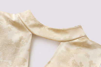 Robe abricot en soie de mûrier