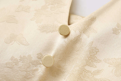 Robe abricot en soie de mûrier