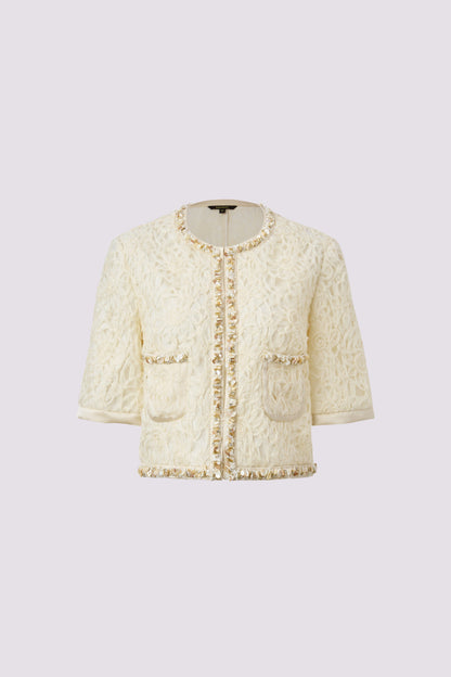 Blouson aviateur texturé beige