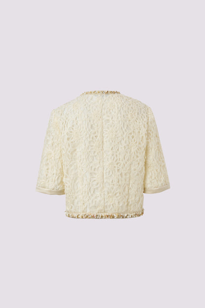 Blouson aviateur texturé beige