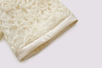 Blouson aviateur texturé beige