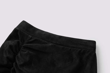 Jupe en cuir d'agneau noir