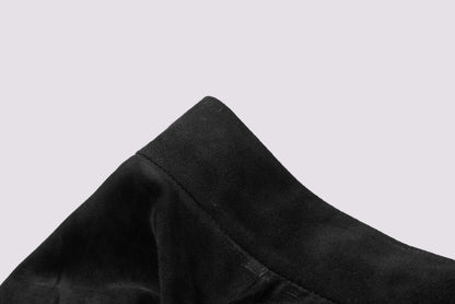 Jupe en cuir d'agneau noir
