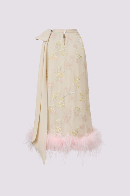 Gelbe, bestickte ärmellose Bluse